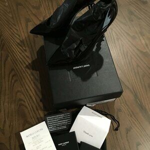 YSL OPYUM size 41 Cassandra Heel black on black full set designer shoes